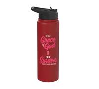 By The Grace God I'm A Survivor Breast Cancer Awareness Stainless Steel Insulated Water Bottle