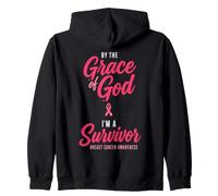 by The Grace God I'm A Survivor Breast Cancer Awareness Sudadera con Capucha