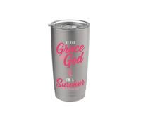 By The Grace God I'm A Survivor Breast Cancer Awareness Vaso térmico de acero inoxidable de doble pared
