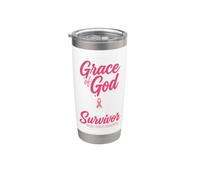 By The Grace God I'm A Survivor Breast Cancer Awareness Vaso térmico de acero inoxidable de doble pared