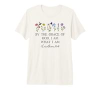 by The Grace of God I Am Christian Bible 1 Corinthians 15:10 Camiseta Premium
