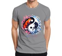 By The Pact of Kitsune and Hyoro Yin Yang - Camiseta para hombre, gris, S