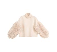 BY TIMO - Suéter de felpa de imitación con cuello alto - Knitwear - Mujer - Blanco - S -