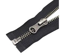 ByaHoGa 2 unidades de 70 cm # 5 cremallera de metal divisible cremallera cremallera para chaquetas de coser abrigos (plata envejecida)