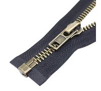 ByaHoGa 40 cm #8 cremalleras de metal separable negro cremallera metálica con cremallera deslizante para chaquetas (latón antiguo)