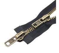 ByaHoGa 65 cm #8 Cremallera Metal Doble Deslizador Separable Negro Para Jackets - Metálica Doble Dirección (TW Latón Antiguo)