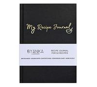 BYANIKA Libro de recetas para recetas propias, color negro azabache, crea tu propio diario de libro de cocina, cuaderno de tapa dura, diario en blanco para escribir, organizador de cocina, libros de