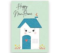 BYANIKA Tarjeta A6 Happy New Home | Tarjetas de inauguración de la casa | Tarjetas de mudanza | Regalo de bienvenida a tu casa | Felicitaciones felicitaciones | Para pareja, amigo, hijo e hija