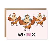 BYANIKA Tarjeta de felicitación Happy Hen Do | Felicitaciones para despedida de soltera, despedida de soltera, decoraciones de despedida de soltera, accesorios de novia de equipo, accesorios