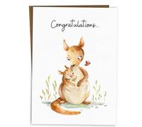 BYANIKA Tarjeta de felicitación para recién nacido, diseño con texto en inglés "Welcome To The World" Hello Little One