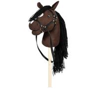 ByAstrup - Caballo de madera, color marrón, tamaño 74 x 27 x 12 cm, para niños a partir de 3 años, incluye bolsa de pana