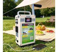 ByBoDi Fuente de alimentación de Emergencia Manual portátil, generador de manivela de 150 W, Kit de Arranque eléctrico doméstico de 220 V/12 V/5 V, Fuente de alimentación móvil para Exteriores