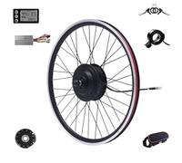ByBoDi Kit de conversión de Bicicleta eléctrica con Rueda Delantera y Trasera, con Controlador de Velocidad Mejorado, Pas, Pantalla LCD y Acelerador Giratorio Frontwheel1500W-26