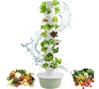 ByBoDi Torre de Cultivo hidropónico Vertical,Sistema hidropónico para Interiores y Exteriores con Bomba de riego automática,Altura Ajustable, jardín sin Tierra Que Ahorra Espacio 7Layer-WithLight
