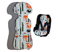 ByBoom Basics Cojín para asiento de bebé (77 x 32 cm, lado de algodón y rizo, para portabebés, asiento de coche (por ejemplo, MaxiCosi, Britax Römer, Cybex), cochecito, carrito de bebé, remolque