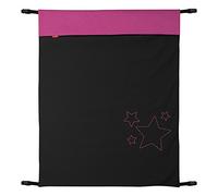 ByBoom - Manta Softshell de bebé 70x100cm para primavera, verano y otoño - Termoactiva para carro, sillita de paseo, runners, Color:Negro/Fucsia