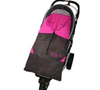 ByBUM - Saco abrigo, Saquito l 2 en 1 primavera, verano, otoño, para el asiento del bebé; Universal para coches, asiento de coche, por ejemplo, Maxi-Cosi, de cochecito o silla de paseo; ANTRACITA/FUCSIA