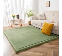 BYBYME Alfombra para gatear para bebé, de terciopelo coral, extra gruesa de 3 cm y suave, como alfombra para habitación infantil, alfombra de juegos para bebés, manta para gatear (verde claro, 150 x