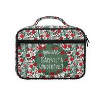 BYCHECAR Flower You are Fearfull and Wonderfully - Fundas de la Biblia para mujer, bolsillo con cremallera, para chequera, organizador de diario, bolsa para libros de biblioteca