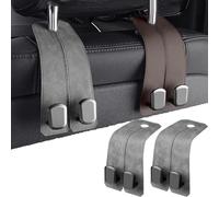 BYCHKA 2 Ganchos para Asiento de Coche para Skoda Octavia A5 A7 A9 2007-2021 2022, Auto Ganchos para Reposacabezas Coche Ganchos de Cuero para Automóvil Bolsas de Compra Ropa,Grey