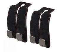 BYCHKA 2 Ganchos para Asiento de Coche para Skoda Superb Combi Scout/Facelift 3V AB Bj.2019, Auto Ganchos para Reposacabezas Coche Ganchos de Cuero para Automóvil Bolsas de Compra Ropa,Black