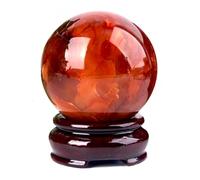 BYCIFRLG Beautiful Red Agate Ball Crystal Quartz Ball Raw Stone Sphere Feng Shui Ornaments for Healing/Divination/Chakra Balance/Yoga/Home/Office Decoration,50-60mm