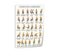 BYCIFRLG Chair Yoga for Seniors Infographic - Step-by-Step Exercise Guide for Flexibility, Balance & Pain, Home Wall Decor(Framed,12x18inch(30x45cm))
