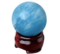 BYCIFRLG Crystal Ball with Stand Gemstone Ball Sphere Sculpture Figurine Crystal Sphere Balls for Witchcraft and Decorative Balls,17-19mm-Aquamarine