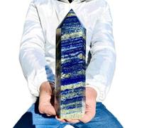 BYCIFRLG Decorative Ornaments Lapis Lazuli Crystal Obelisk Quartz Crystal Column (Size : 1500-1600g)