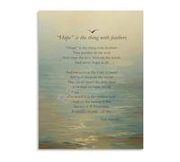 BYCIFRLG Feathers of Hope Motivational Poem Canvas Painting Wall-Art for Bedroom Living Room Decor(Unframed,08x12inch(20x30cm))