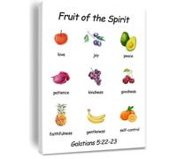 BYCIFRLG Galatians 5:22 Fruit of the Spirit Christian Canvas Print for Home Wall Decor(Framed,12x18inch(30x45cm))