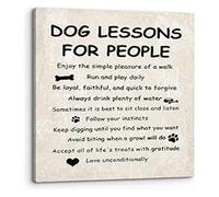 BYCIFRLG Girls Room Decor Funny Dog Saying Print Wall-Art Funny Dog Lessons For People for Home Bedroom Living Room(Framed,16x24inch(40x60cm))
