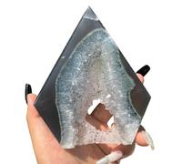 BYCIFRLG Gray Silk Crystal Geode Crystal Rough Raw Stones Diamond-Shaped Gemstones Crystal for Home Decor,200g
