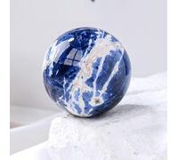 BYCIFRLG Home Decoration Blue Sodalite Ball Blue Vein Sphere Gemstone Stone Sphere Ornament for Witchcraft Quartz Astronomy Gifts,55-60mm