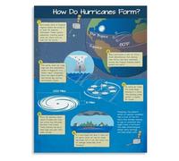 BYCIFRLG How Do Hurricanes Form Educational Infographic Poster Science Weather Diagram Canvas Print Wall-Art for Classroom Living Room Decor(Framed,16x24inch(40x60cm))