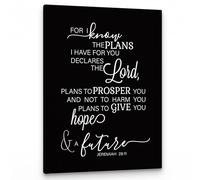 BYCIFRLG Jeremiah 29:11 Wall-Art - For I Know The Plans I Have For You Canvas Print, Inspirational Decor for Prayer Room & Office(Unframed,08x12inch(20x30cm))