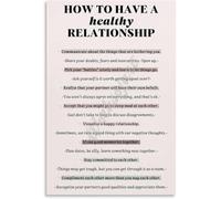 BYCIFRLG Mental Wellness Poster Healthy Relationships Guide Emotional Support Wall-Art for Counseling Office Home Decor(Framed,16x24inch(40x60cm))