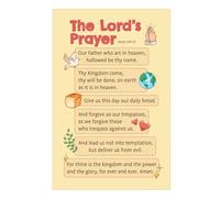 BYCIFRLG Our Father Lord's Prayer Scripture Poster, Bible Teaching Wall Chart for Sunday School Classroom, Homeschool & Education Decor(Framed,16x24inch(40x60cm))