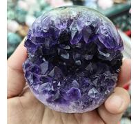 BYCIFRLG Stone Crystal Amethyst geode Agate Ball Open Smile Ball Home Decoration Crafts(61-70mm)