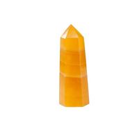 BYCIFRLG Yellow Calcite Hexagonal Crystal Column Crystal Point Ornaments Room Decor Home Decoration Ore Ornaments