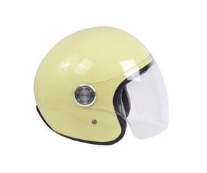 Bycity Helmet The city Crema brillante FIBRA casco moto jet - Color: BEIGE, Talla: Talla 2XL