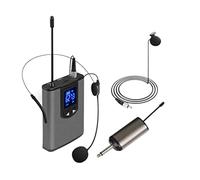 BYCUFF - Auriculares portátil UHF/micrófono con transmisor de bolsillo y receptor de salida de 1/4 pulgadas (A)