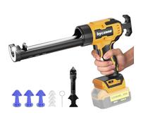 byczone Pistola de calafateo eléctrica compatible con batería Dewalt de 20 V máximo, pistola de calafateo inalámbrica de 10 onzas con 6 velocidades ajustables, luz LED, pistola de calafateo alimentada