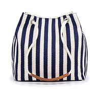 Bydenwely Bolsa de lona para mujer, bolsa de playa pequeña y mediana para el hombro, bolsa de trabajo diario, Navy, Small