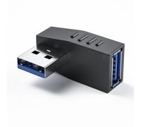 Bydezcon Adaptador de extensión USB de 90 grados USB 3.0/2.0 hembra a USB 3.0/2.0 macho, conector de sincronización de datos extendido, 10 Gbps