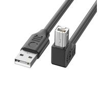 Bydezcon Cable de conexión USB 2.0 para impresora con lámina y blindaje trenzado, largo alcance de 5 m, codo de 90 grados para una rápida transmisión de datos