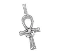 [Bydezcon] Elegante llavero con colgante de cruz de ojo de Hol, accesorios de moda de latón duradero, accesorios de moda para mujeres y mujeres, uso diario