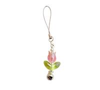 Bydezcon Llaveros para mujer, bonitos tulipanes, flores, campana, colgante, correas para teléfono, cordón, bolsillo, llavero, correa, mochila, coche