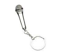 Bydezcon Llaveros para mujer, llavero con colgante de micrófono, llavero en forma de micrófono, llavero de moda para bolsa, acceso elegante, plata