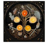 Bydezcon Mantel de tela de altar de árbol de la vida de Indian Consigners Life Trees Ritual Spiritual Cloth para Tarot, mantel redondo de 50/75 cm